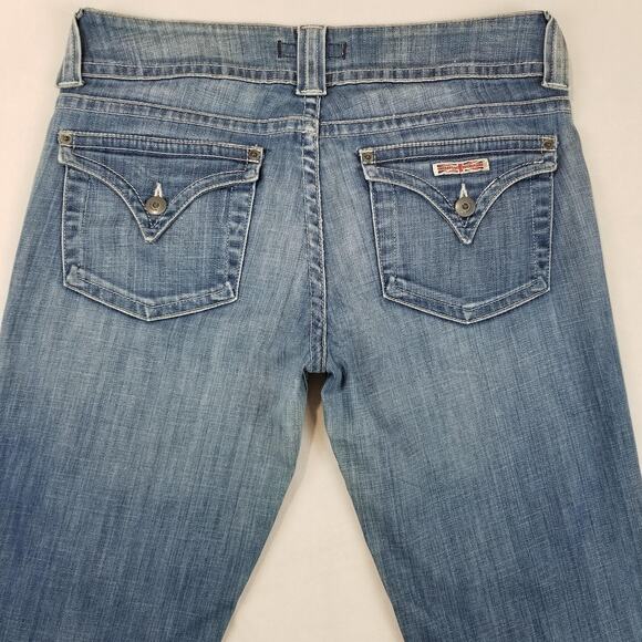 HUDSON Jeans Womens 30 Blue Flare Stretch Y2K Low Rise Made in USA W170DHA - Picture 7 of 12